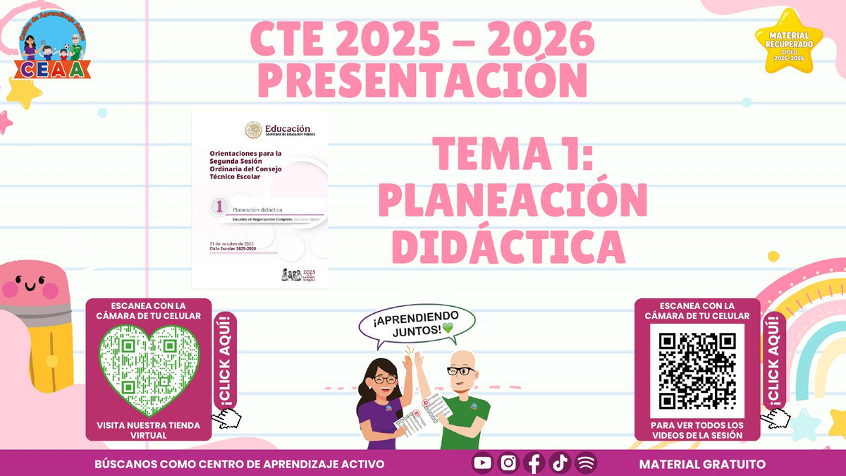 Portada de la presentación de Planeación didáctica en PDF (Material recuperado 25/26)