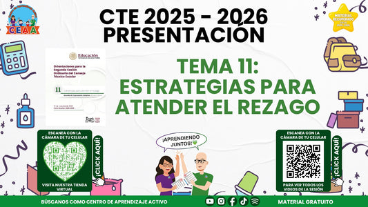 Portada de la presentación de Estrategias para atender el rezago en PDF (Material recuperado 25/26)