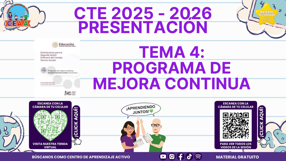 Portada de la presentación de Programa de mejora continua en PDF (Material recuperado 25/26)
