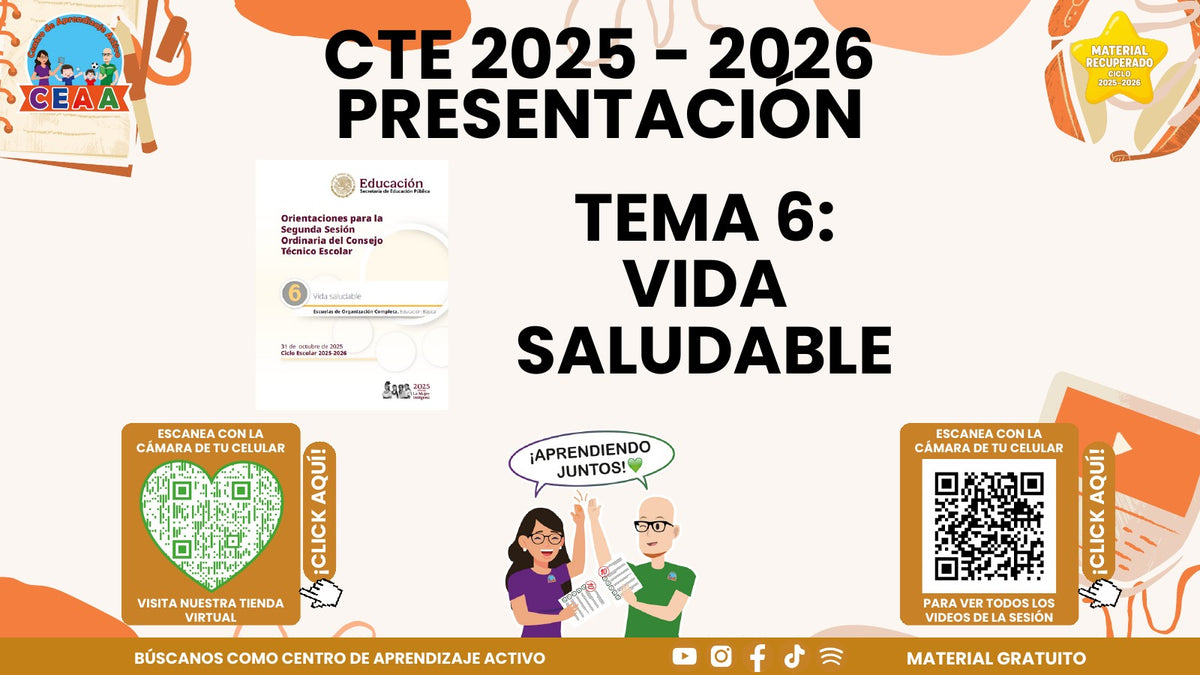 Portada de la presentación de Vida saludable en PDF (Material recuperado 25/26)
