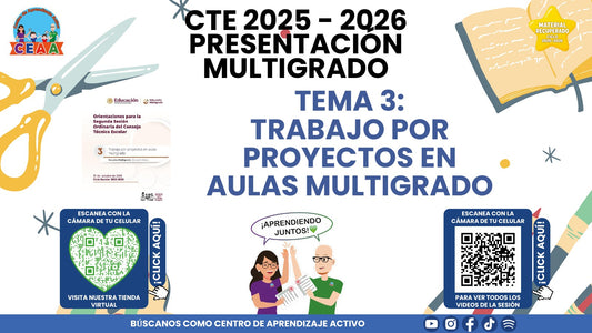 Portada de la presentación de Trabajo por proyectos en aulas multigrado en PowerPoint editable (Material recuperado 25/26)