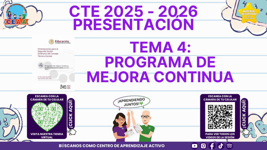 Portada de la presentación de Programa de mejora continua en PowerPoint editable (Material recuperado 25/26)