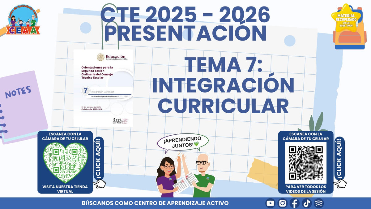 Portada de la presentación de Integración curricular en PowerPoint editable (Material recuperado 25/26)