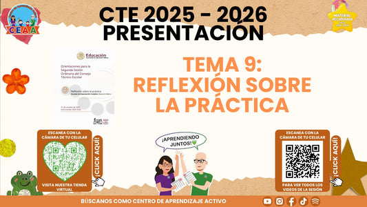 Portada de la presentación de Reflexión sobre la práctica en PowerPoint editable (Material recuperado 25/26)