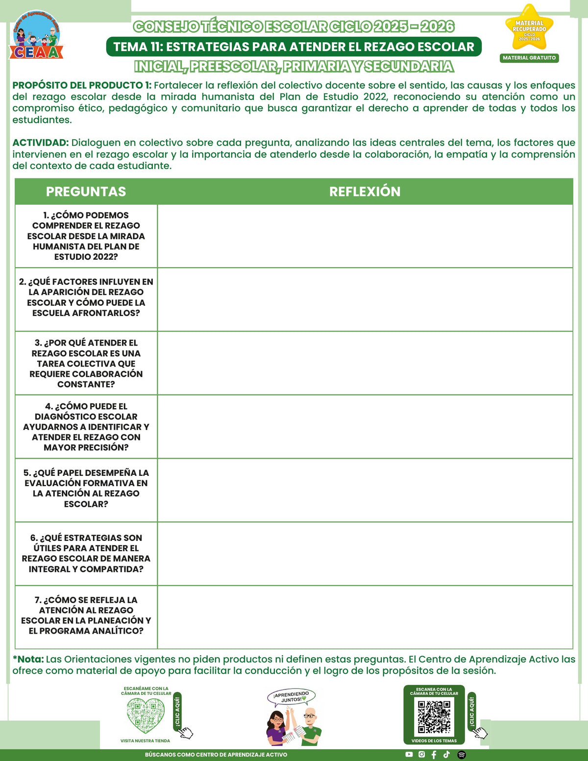 Portada de los productos CTE sobre Estrategias para atender el rezago en PDF (Material recuperado 25/26)
