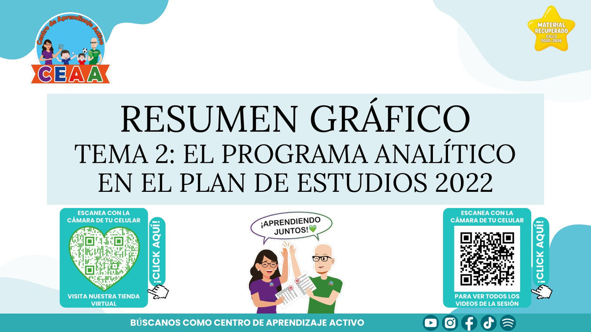 Portada del resumen gráfico de Programa analítico en PowerPoint editable (Material recuperado 25/26)