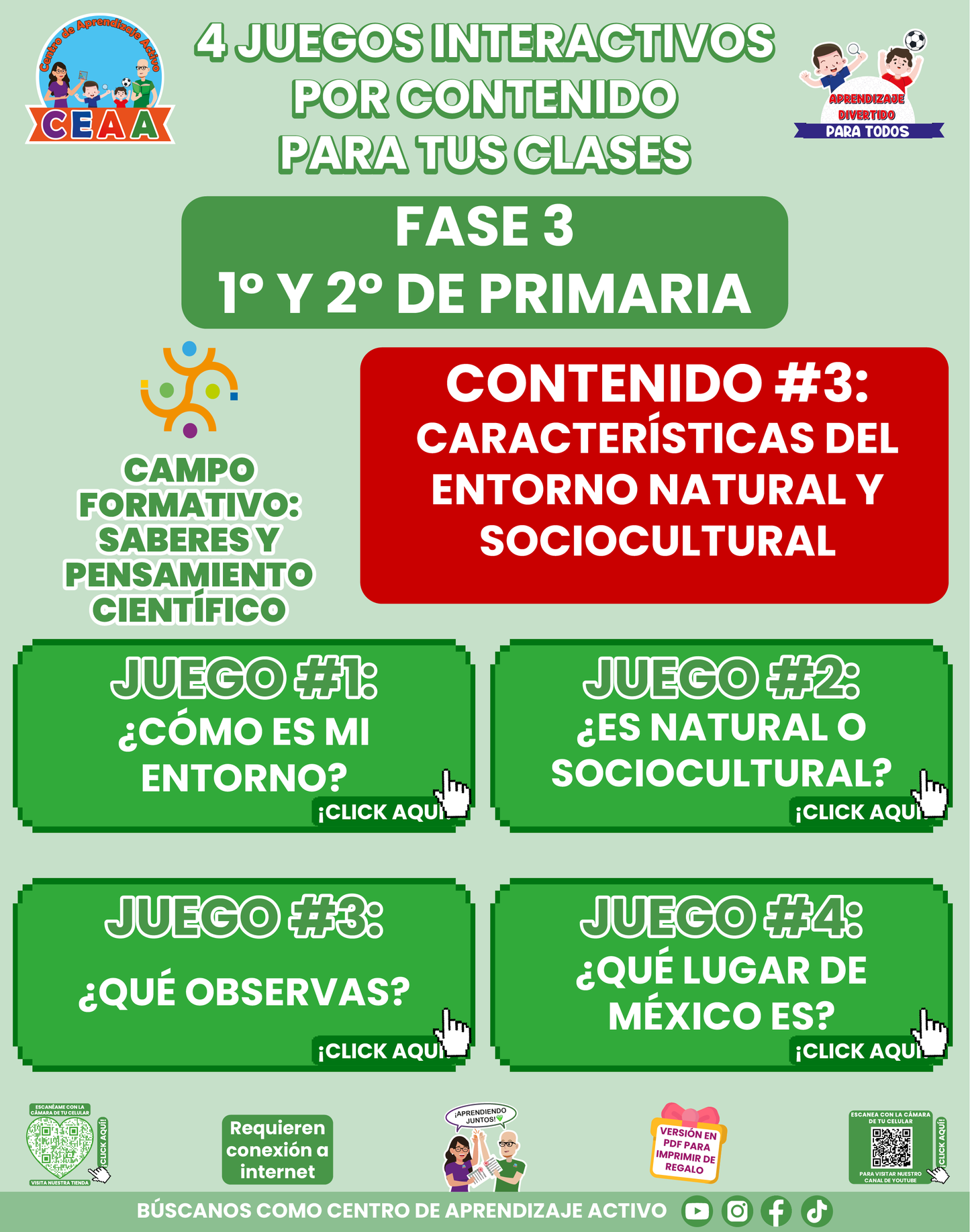 4 JUEGOS INTERACTIVOS POR CONTENIDO PARA TUS CLASES - Fase 3 - SABERES Y PENSAMIENTO CIENTÍFICO - Contenido 3