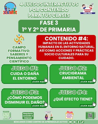 4 JUEGOS INTERACTIVOS POR CONTENIDO PARA TUS CLASES - Fase 3 - SABERES Y PENSAMIENTO CIENTÍFICO - Contenido 4