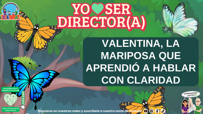 Portada de Valentina, la mariposa que aprendió a hablar con claridad, historia CEAA