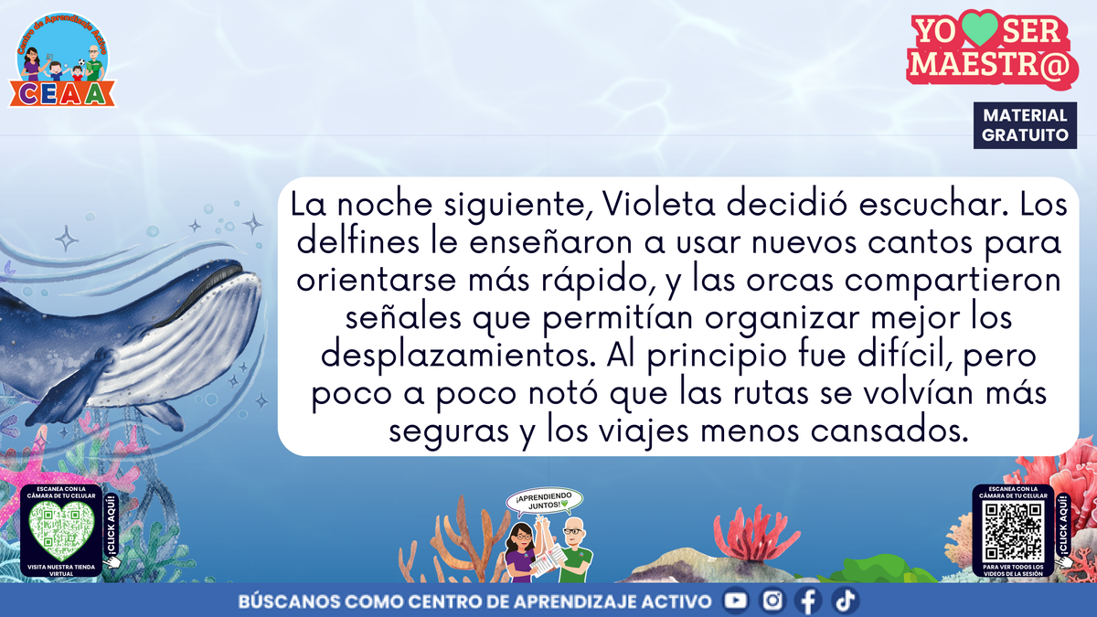 Violeta aprende cantos y señales de delfines y orcas para organizar mejor las rutas