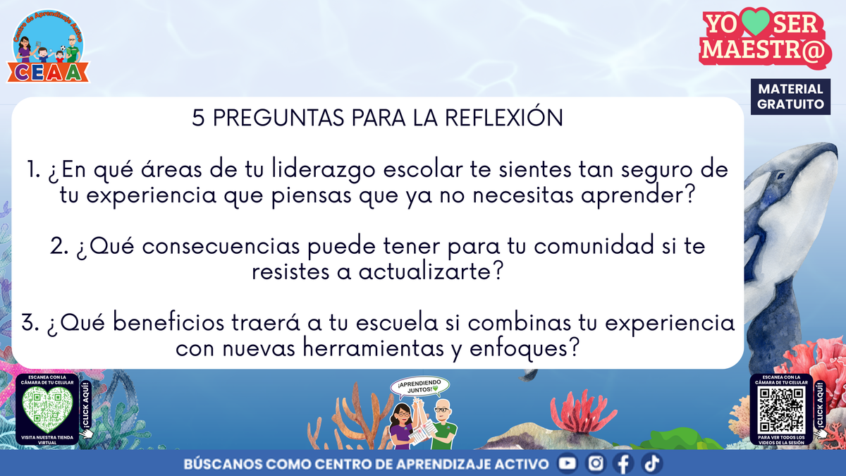 Preguntas para maestros sobre experiencia, actualización y liderazgo escolar