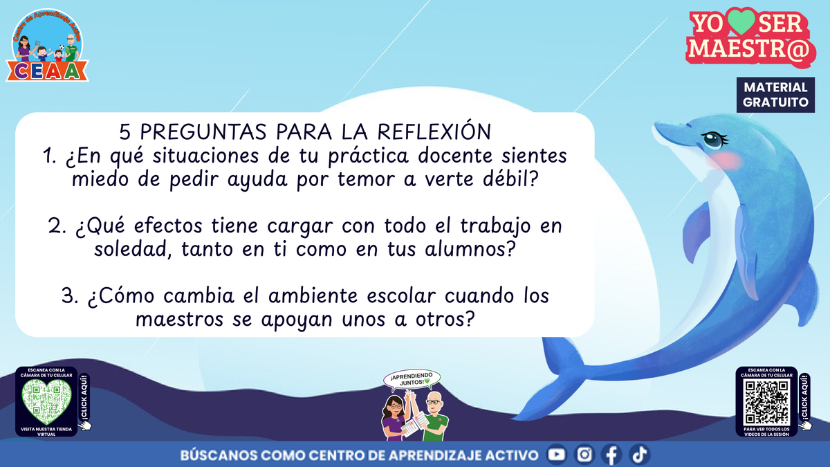 Preguntas para docentes sobre pedir ayuda, carga de trabajo y apoyo entre compañeros